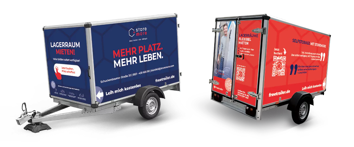 Die Anhänger am storemore Self Storage