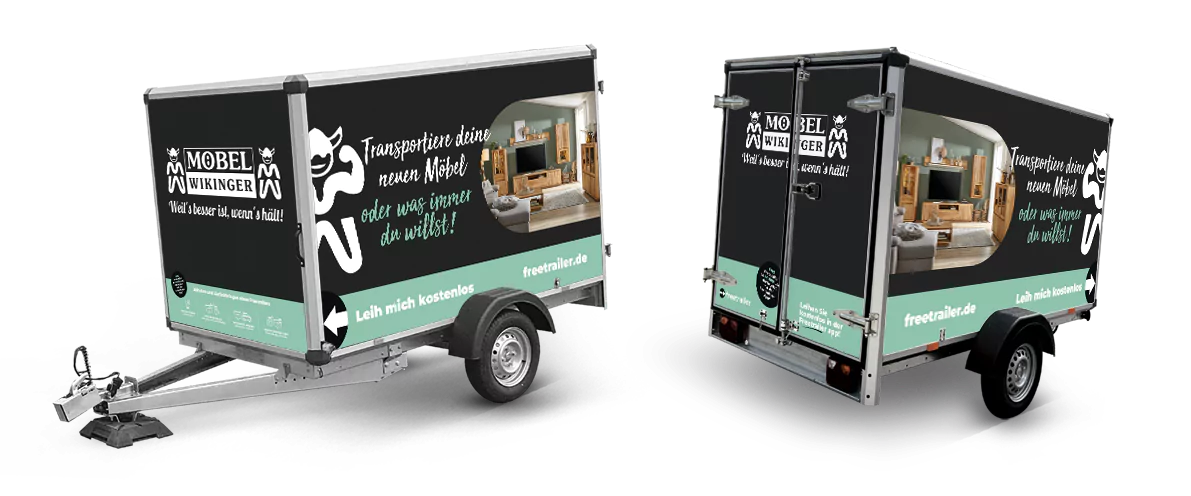 Miete einen Anhänger bei Möbel Wikinger